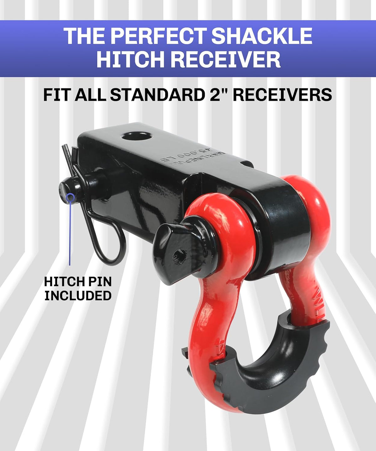 2" Tow Hitch Receiver with 5/8" Screw Pin and 3/4 Shackle G841151