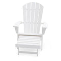 White Oversized Adirondack Chair with Pullout Ottoman N813