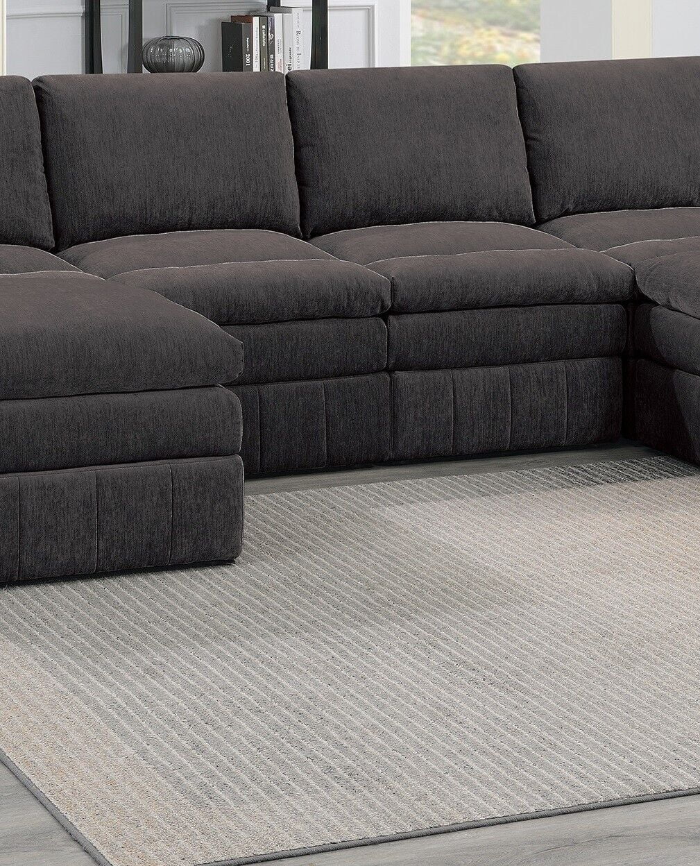 Plush Cushion 6pc Modular Sectional Set with Ottoman F734779