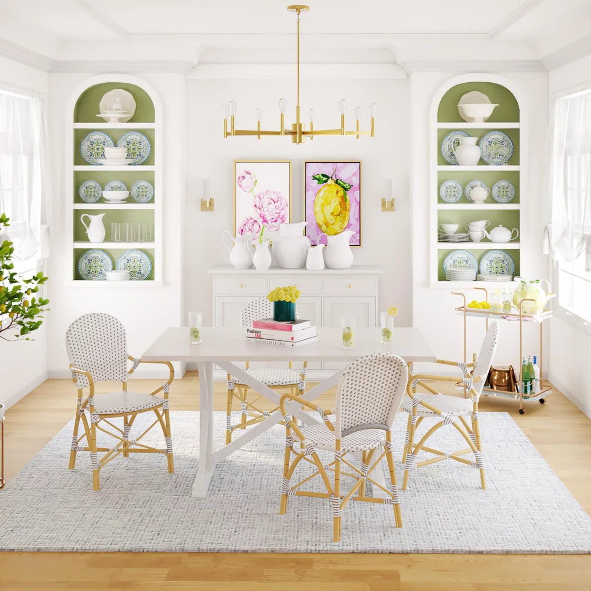 Farmhouse Dining Table in White J299