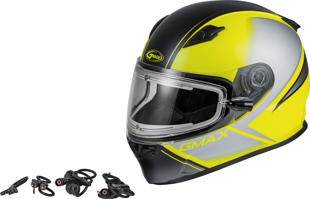 Matte HI-VIS/BLK/GRY XL Hail Snow Helmet with ELEC Shield A84970