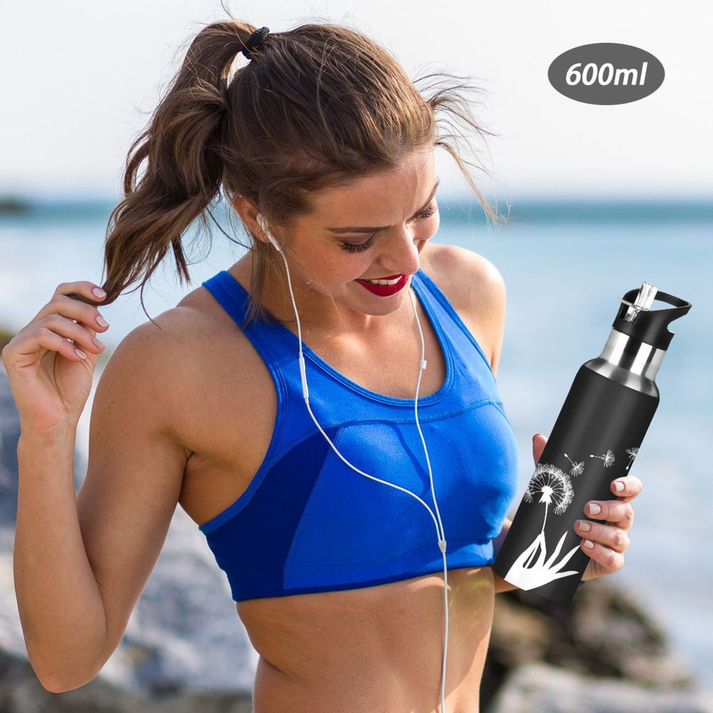 Stainless Steel Insulated Water Bottle with Straw Lid D797468