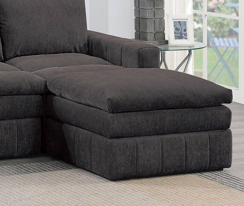Plush Cushion 6pc Modular Sectional Set with Ottoman F734779