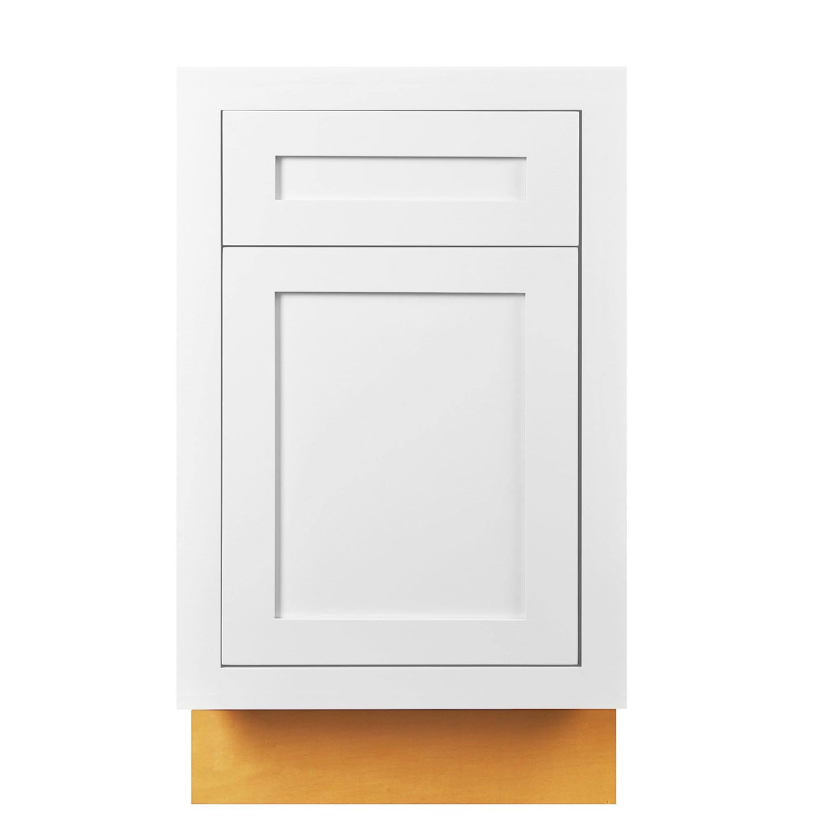 21 inch Wide Base Cabinet Snow White Inset Shaker Single Door Single Drawer Unassembled X5496