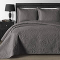 Grey Oversized 3-Piece Coverlet Set R4047