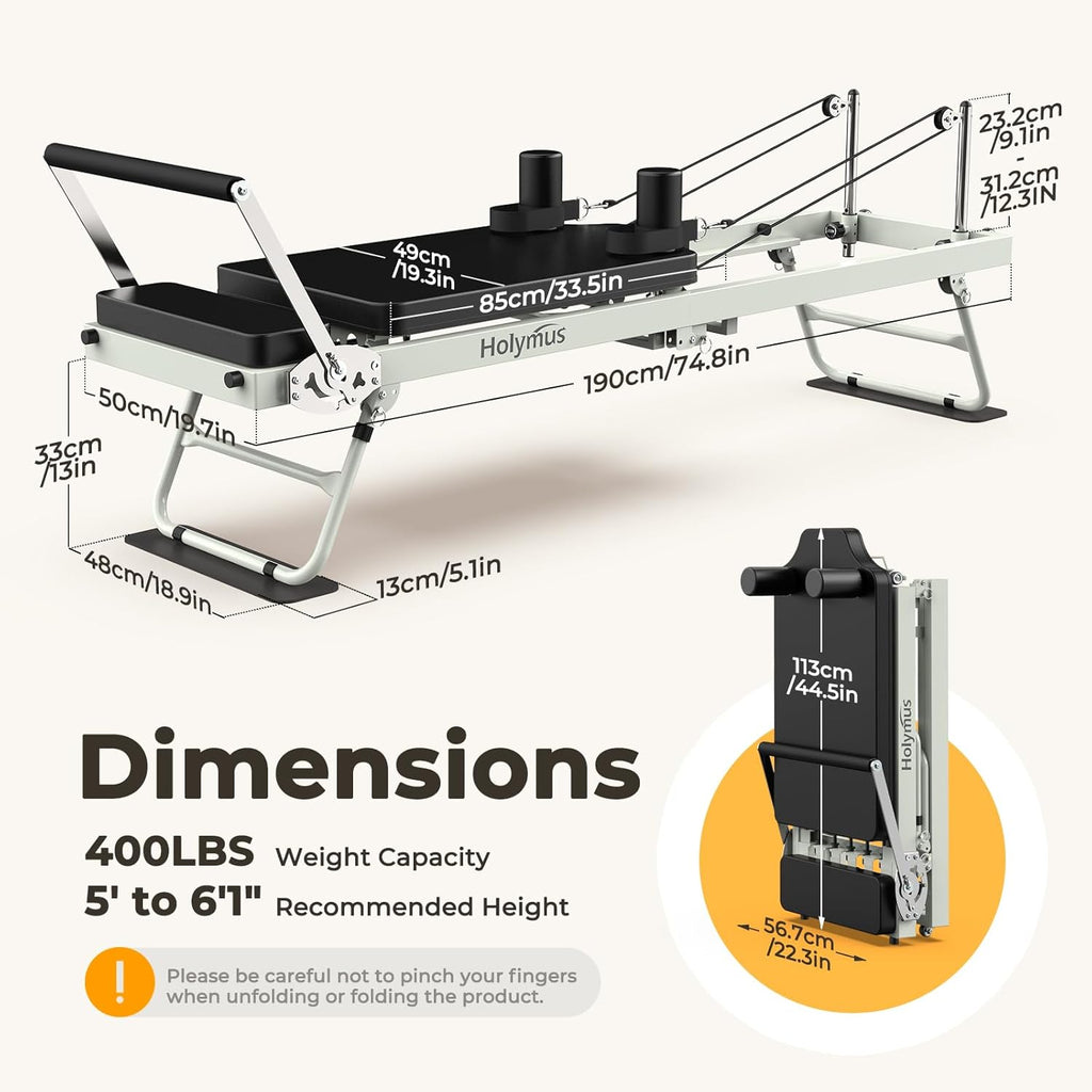 75" Foldable Pilates Reformer Machine H630932