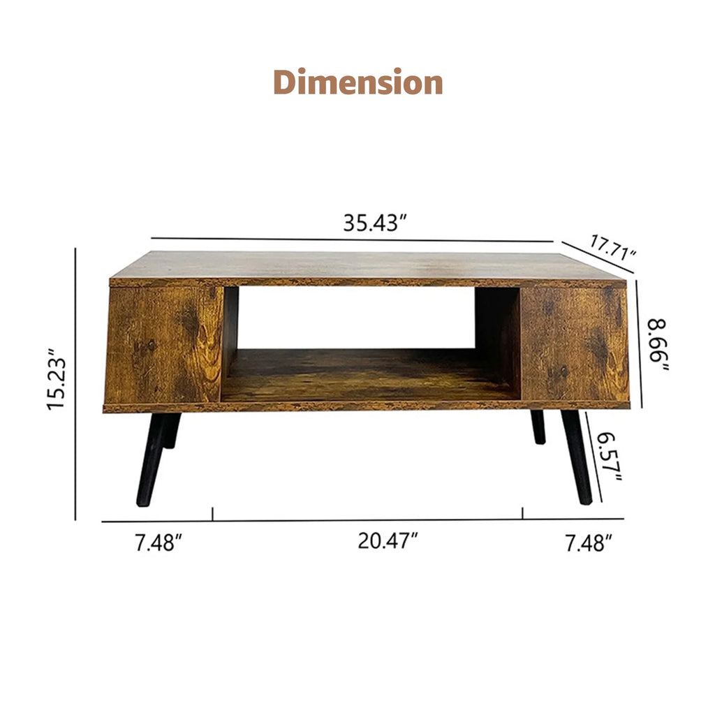 Rectangle Wooden Coffee Table with Open Storage F714777