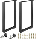 Metal Table Legs Set of 2 Black Matte 28" Height 18" Wide I311338