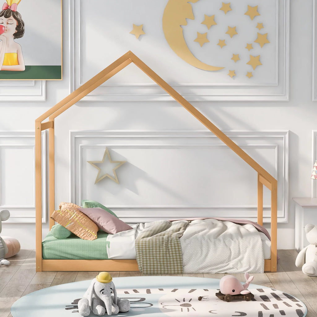Twin Size Wooden House Bed C8080