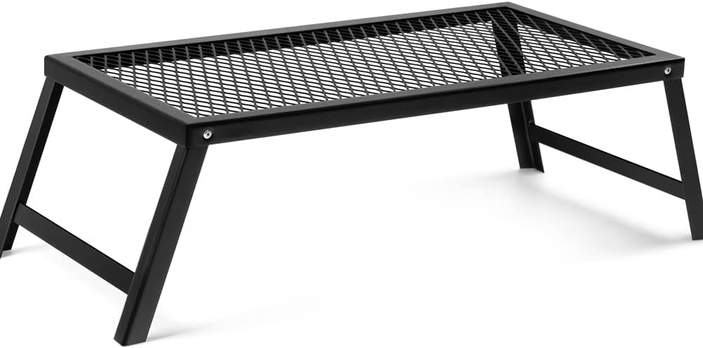 Black Steel Folding Campfire Grill with Legs M291