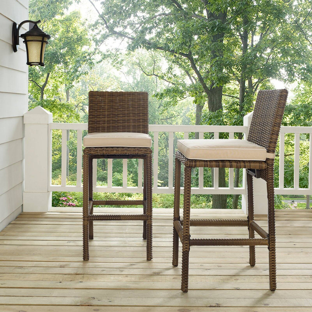 Wicker Patio Bar Stool Set of 2 V136469