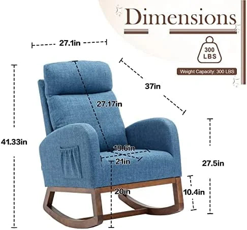 Off White Upholstered Rocking Chair W8987