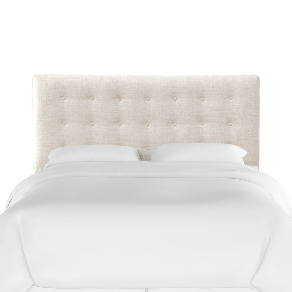 California King Linen Button Headboard L908