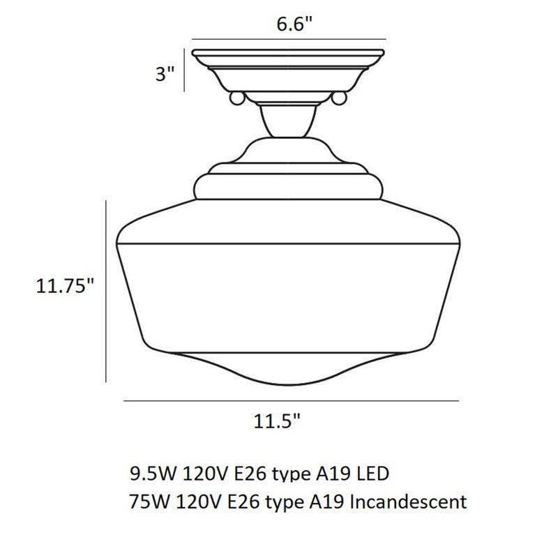 Semi Flush Mount Light T749221