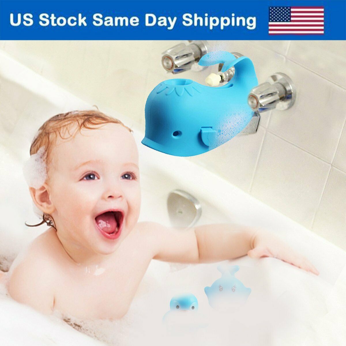 Silicone Whale Bathtub Faucet Cover Protector A533