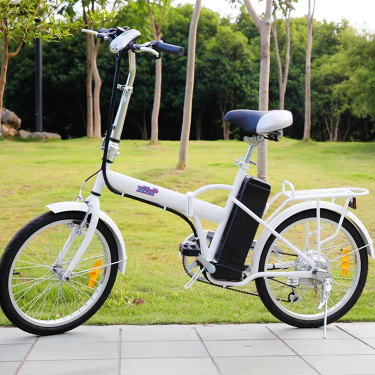 Blue 20" Folding Electric Bike with Removable Lithium-Ion Battery N74485