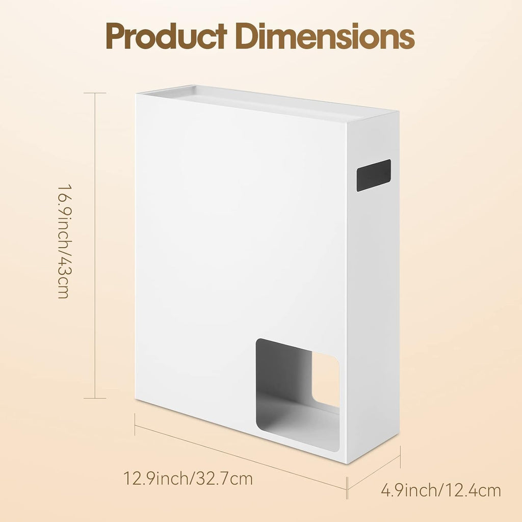 White Toilet Paper Storage Organizer W9158