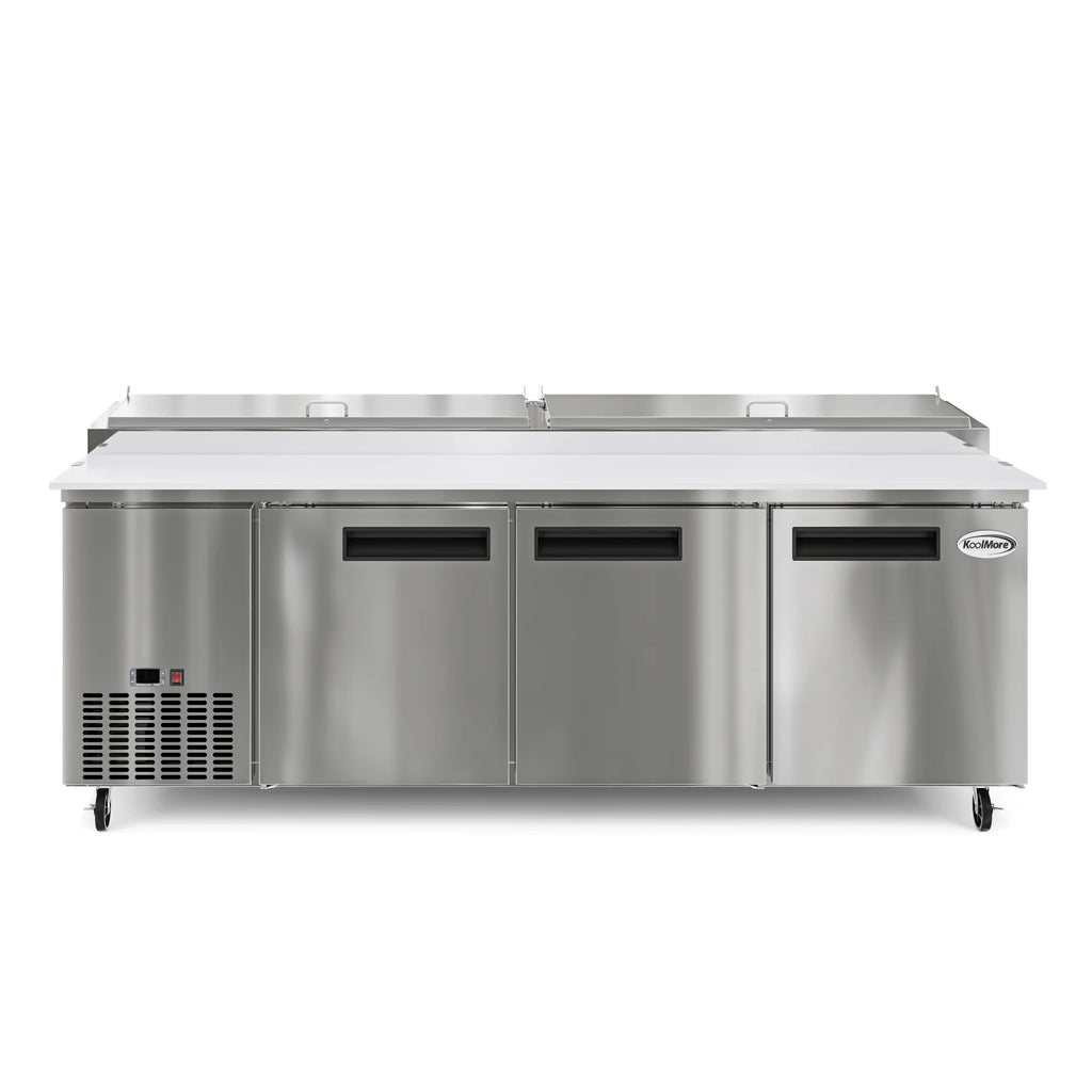 92 In. Three Door Stainless-Steel Pizza Prep Refrigerator S6703