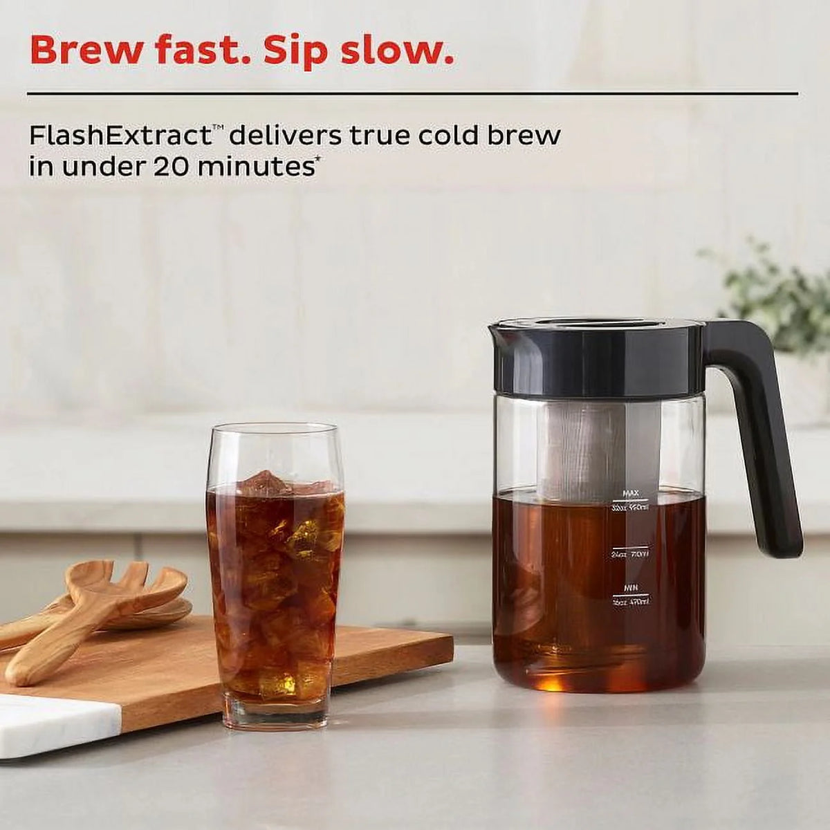 Electric Iced Coffee Maker with 32 oz Glass Pitcher Y5637
