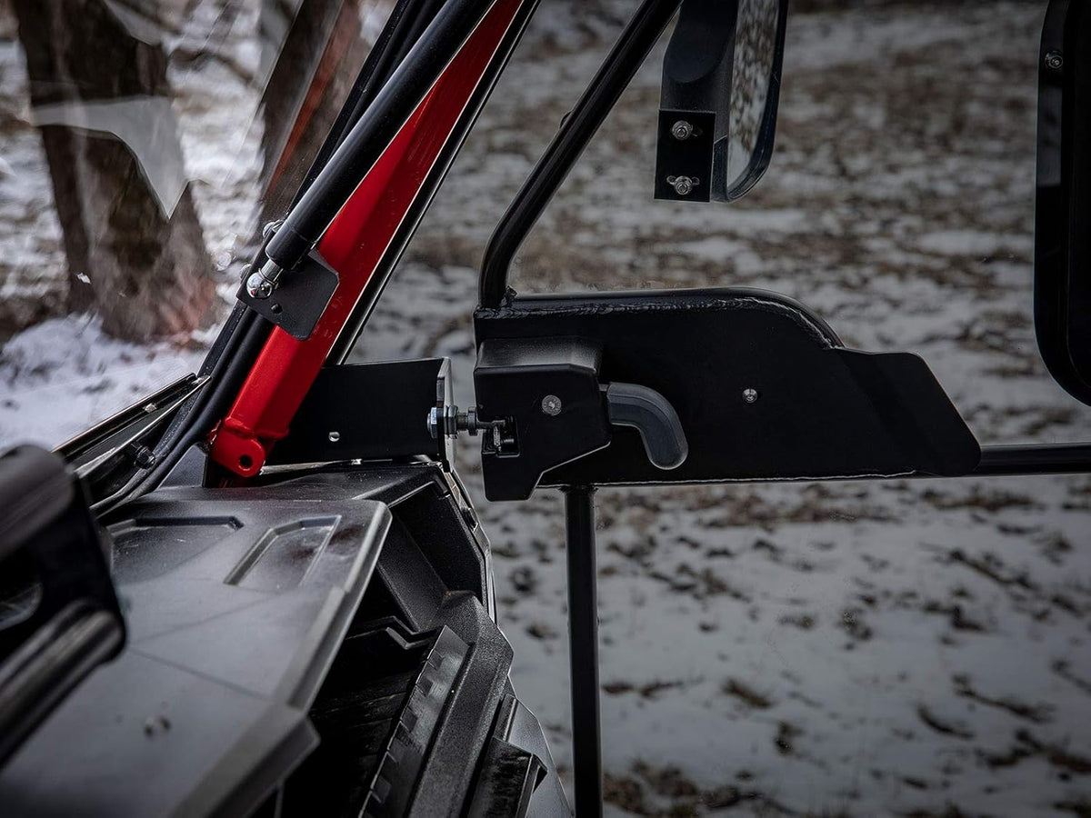Lightly Tinted Scratch Resistant Polycarbonate Cab Enclosure Doors with Side Mirrors and Sliding Window J6454