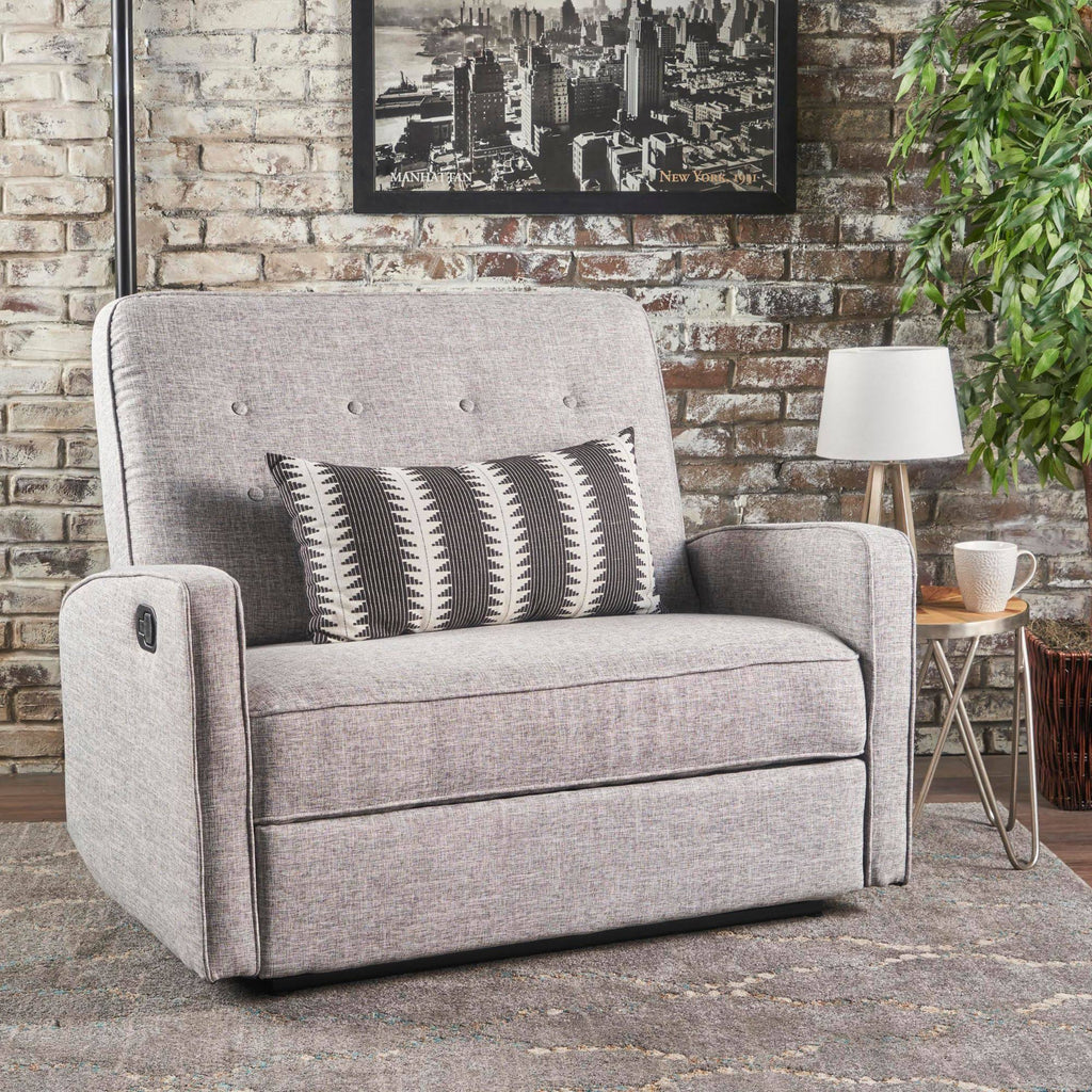 Light Gray Tweed Loveseat Recliner Q359