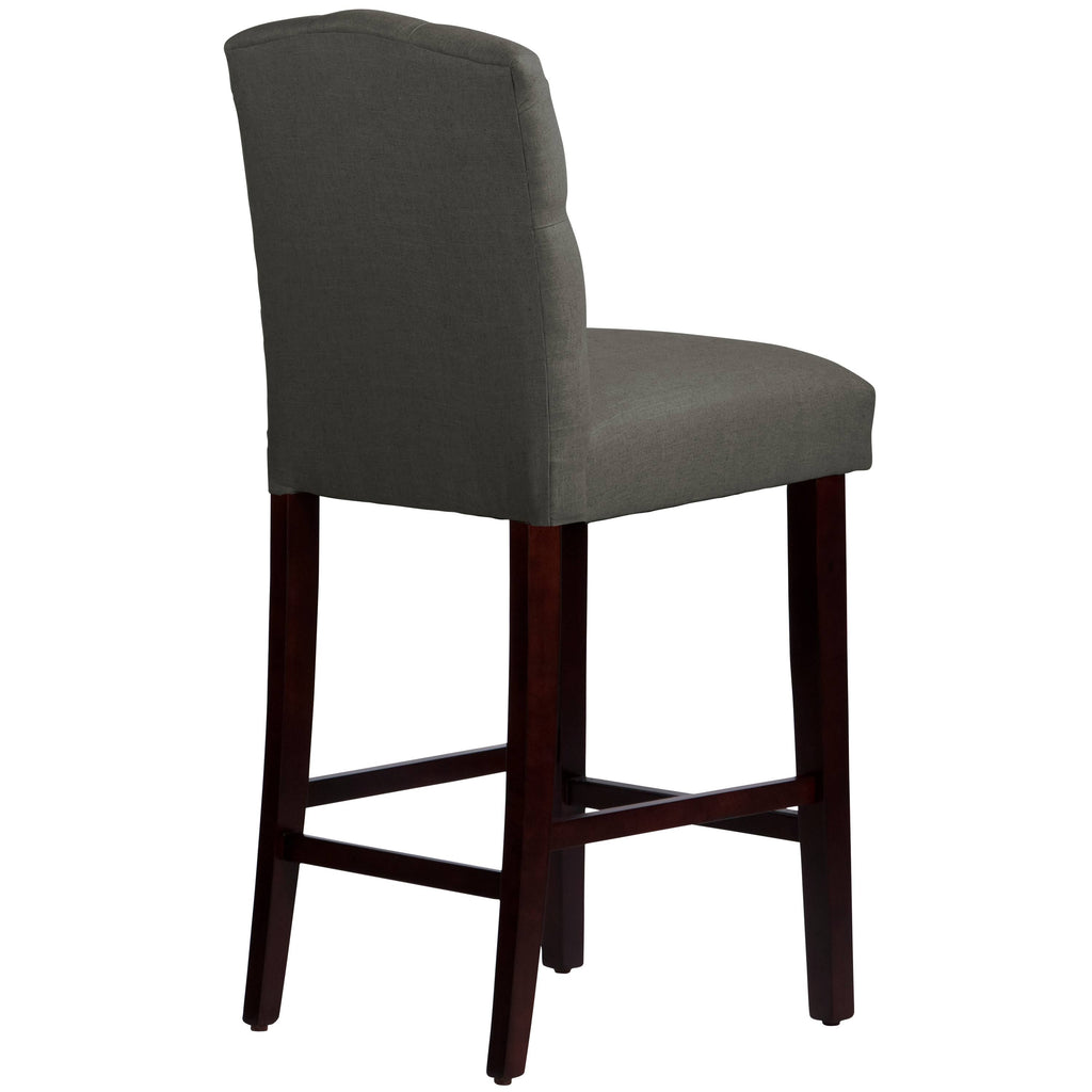 Tufted Bar Stool in Linen Slate D318