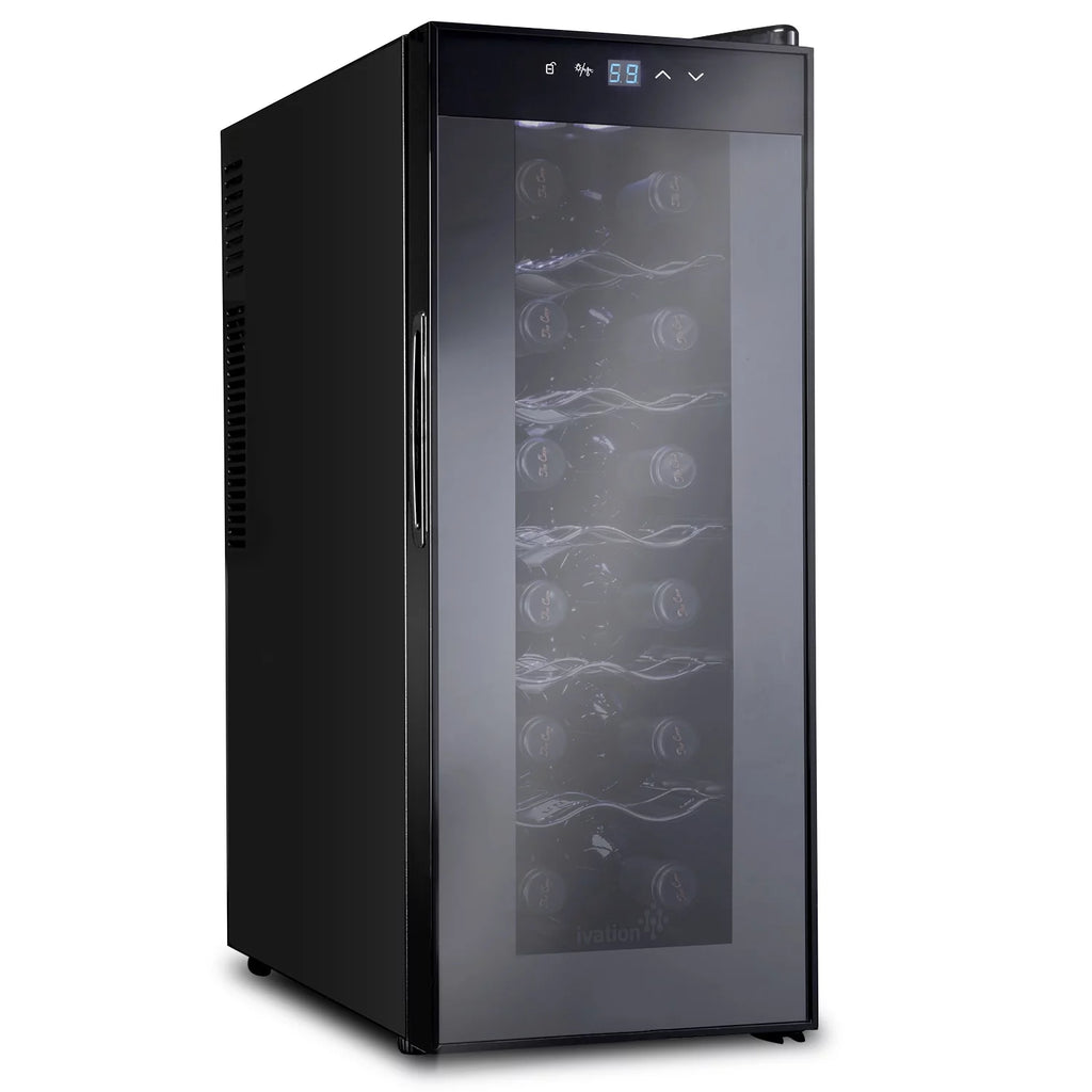 12 Bottle Thermoelectric Freestanding Wine Cooler Black F137234