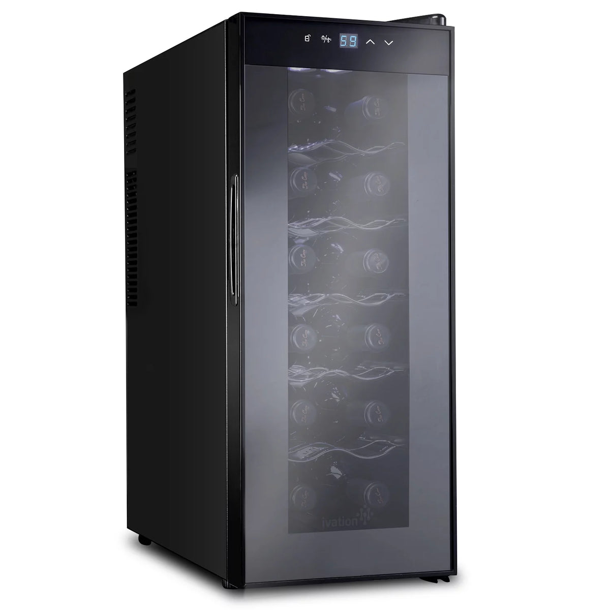12 Bottle Thermoelectric Freestanding Wine Cooler Black F137234