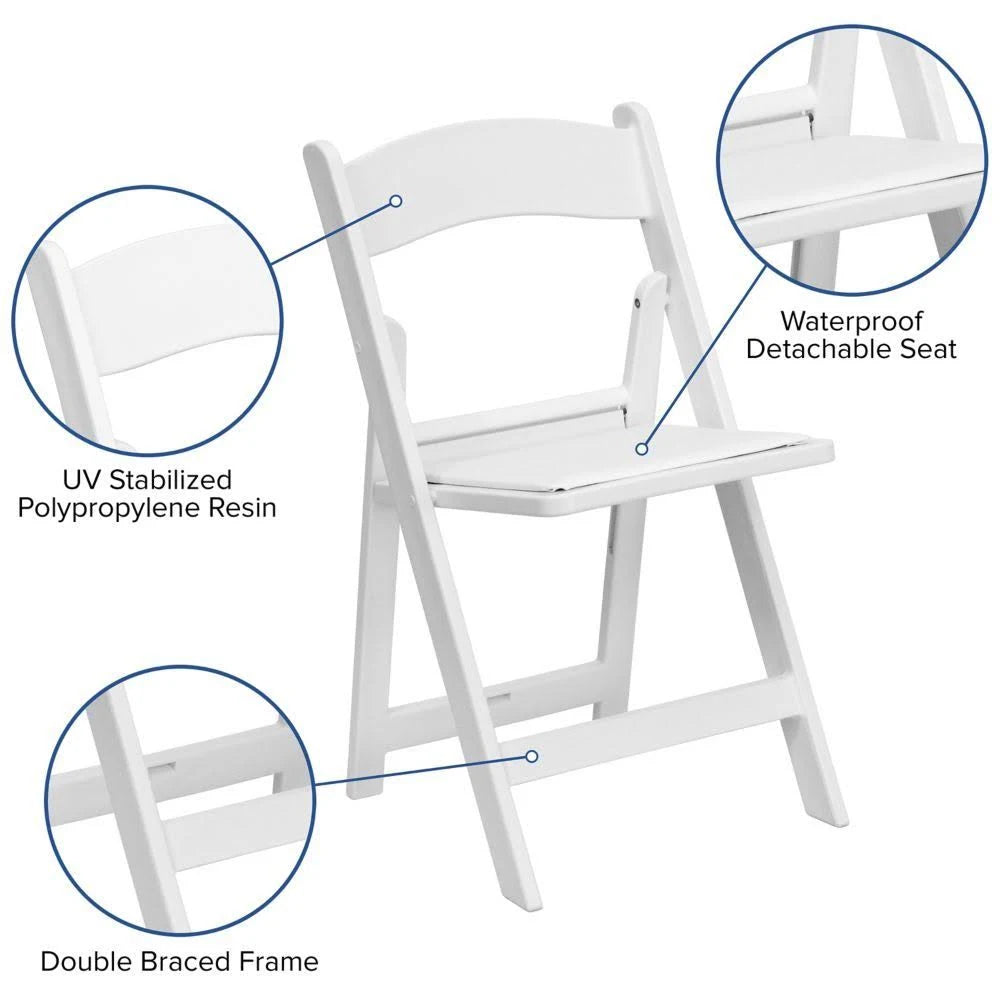White Resin Folding Chairs (Set of 4) T345