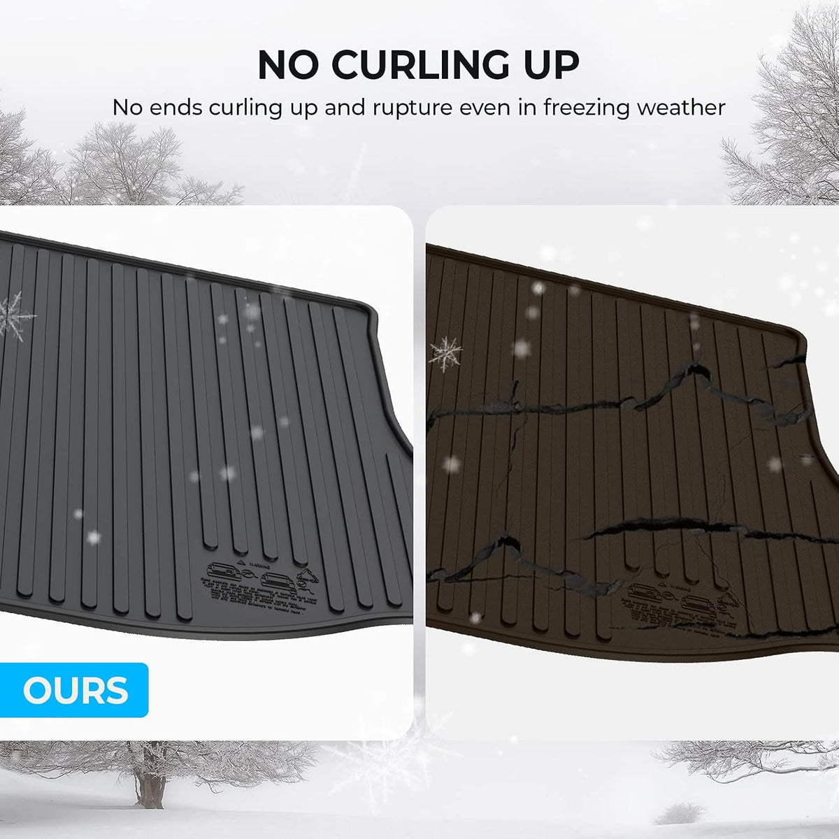 Black Rear Cargo Mat Trunk Liner Pack of 2 L15601