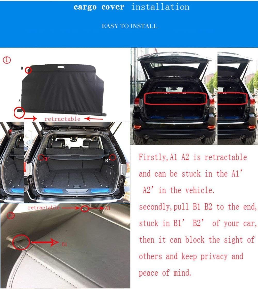 Black Cargo Cover for Jeep Grand Cherokee E302418