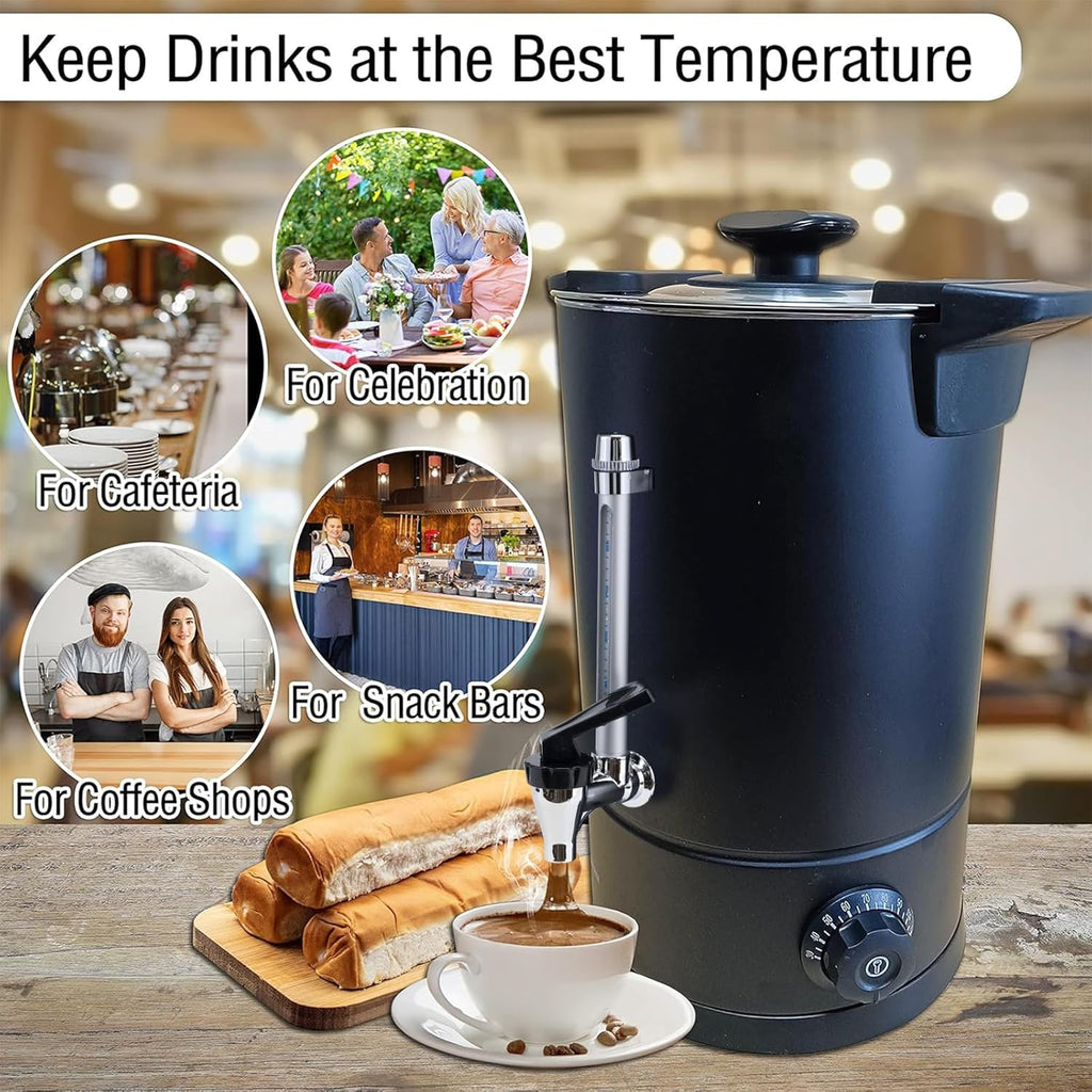 50-Cup 8 L Black Stainless Steel Coffee Urn X449643