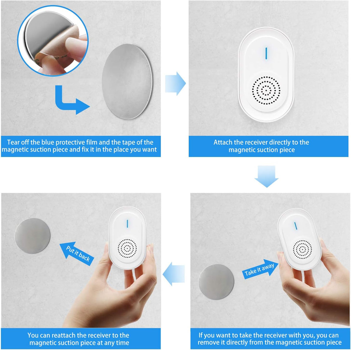 Wireless Call Button System with 2 Portable Rechargeable Receivers 3 Call Button X9762