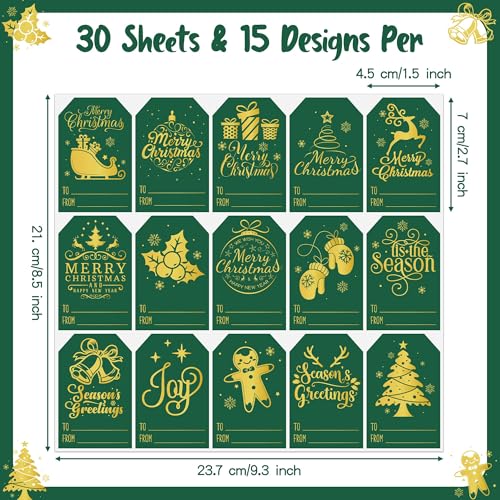 450Pcs Adhesive Foil Snowflake Christmas Name Labels J98753