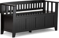 Solid Wood Entryway Storage Bench with Safety Hinge L9219