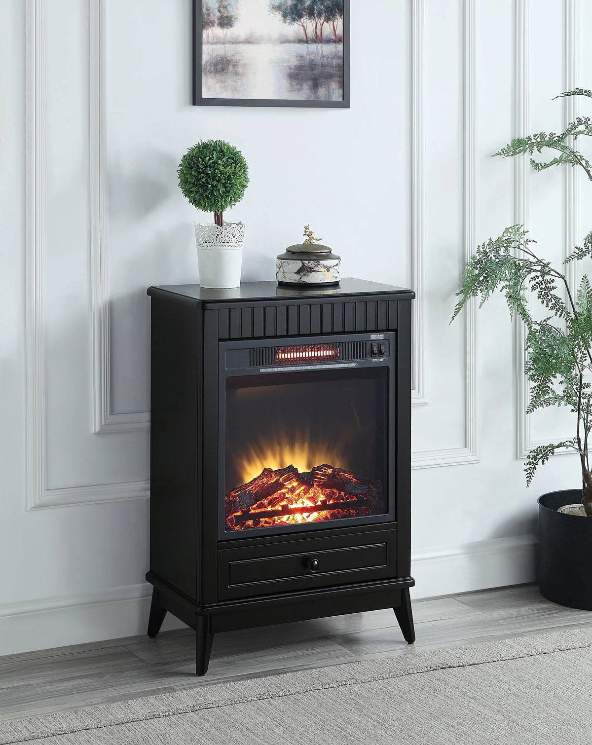 Black Electric Fireplace Z62642