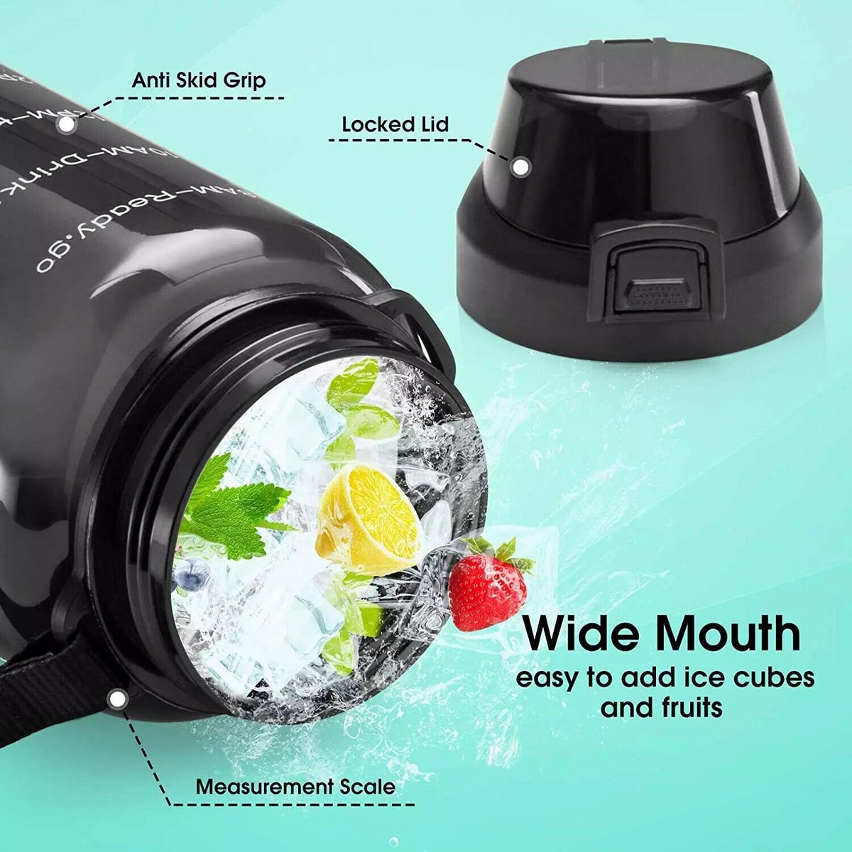 BPA Free 2.2L Water Bottle with Straw G330