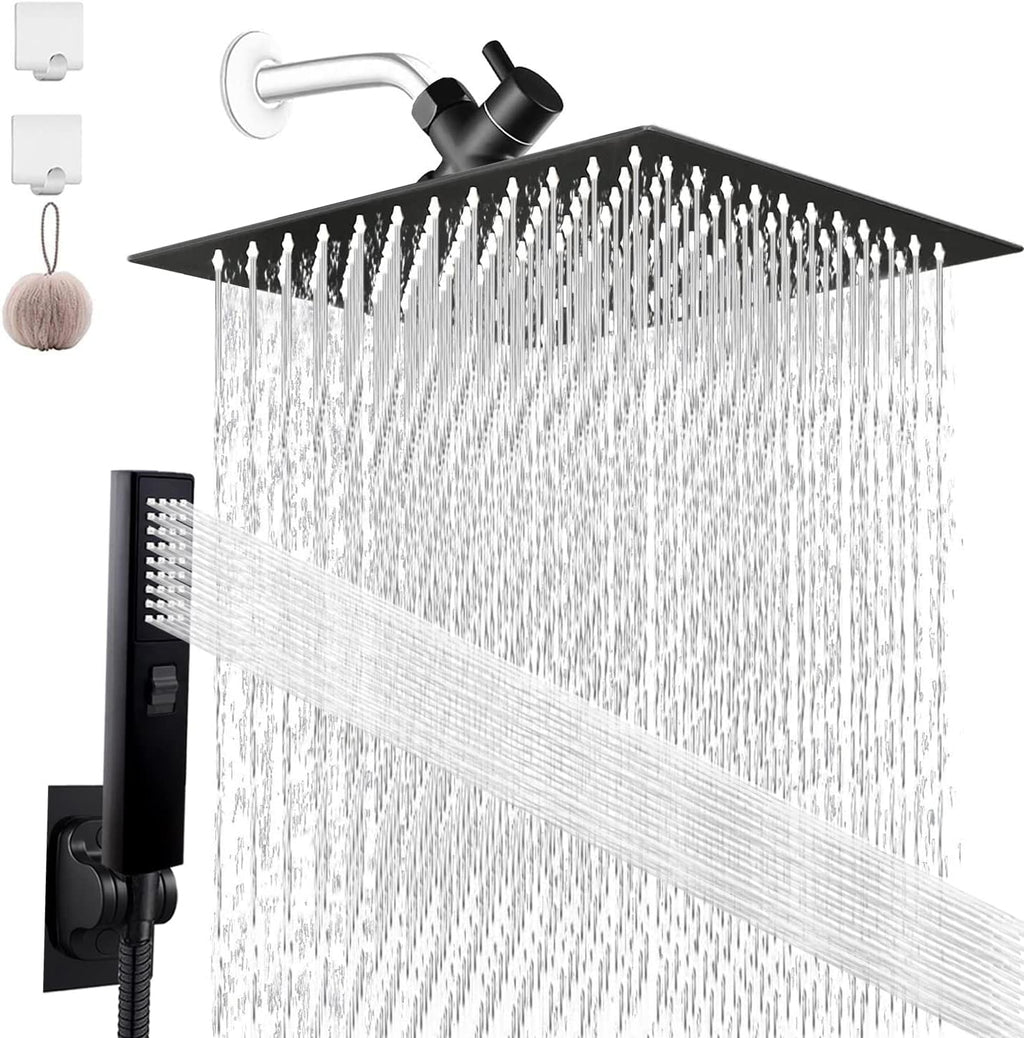 8'' Rainfall Stainless Steel Shower Head Combo with Handheld Shower and 78'' Shower Hose, Pack of 2 V749013
