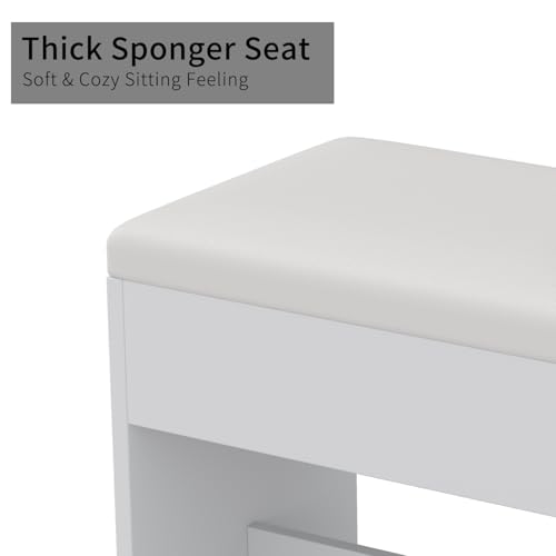 White Vanity Desk with Mirror and 10 LED Lights, 4 Shelves O350