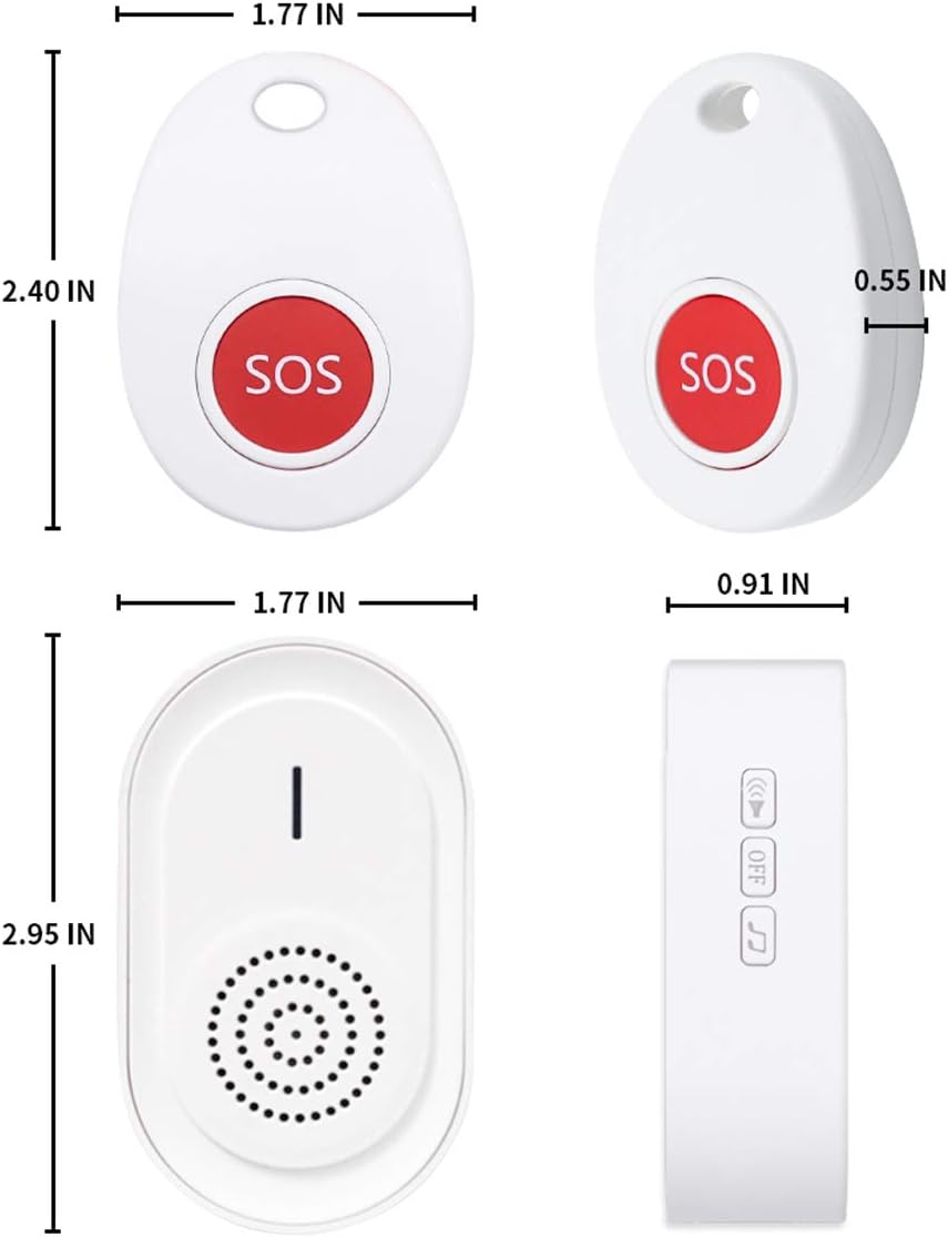 Wireless Call Button System with 2 Portable Rechargeable Receivers 3 Call Button X9762