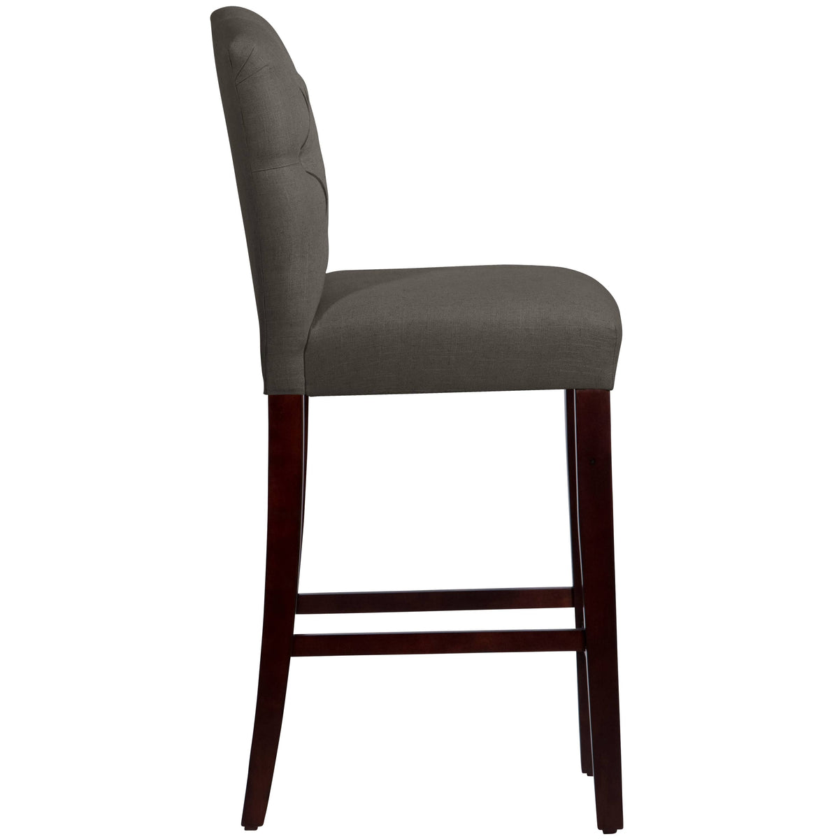 Tufted Bar Stool in Linen Slate D318