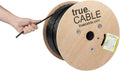 Cat6A Riser 1000ft Black 23AWG 4 Pair Solid Bare Copper 750MHz UTP Bulk Ethernet Cable A9699