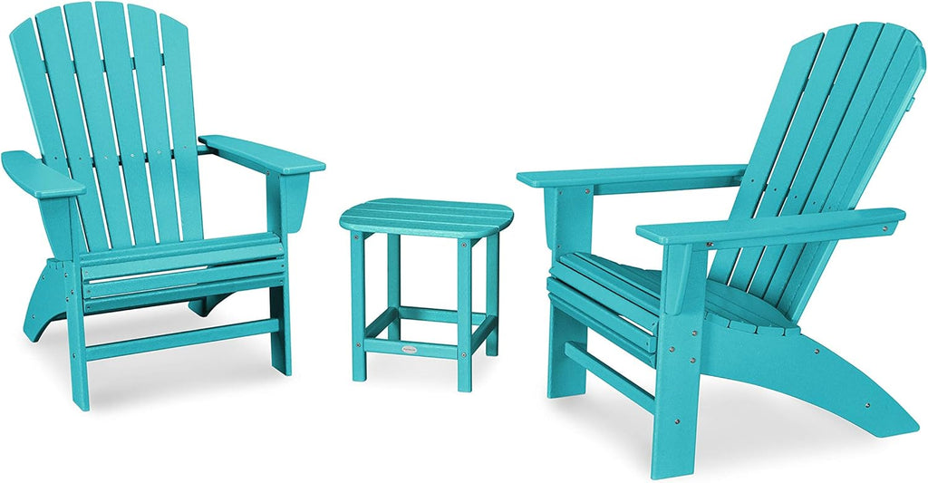 3-Piece Curveback Adirondack Chair Set with Side Table R3446