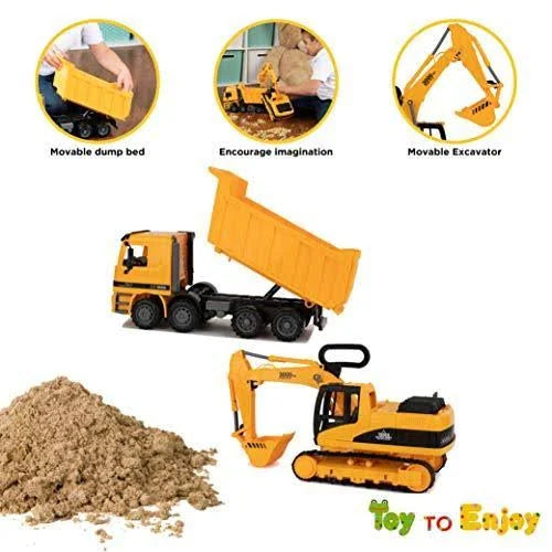 Excavator & Dump Truck Toy Set of 2 Q51037