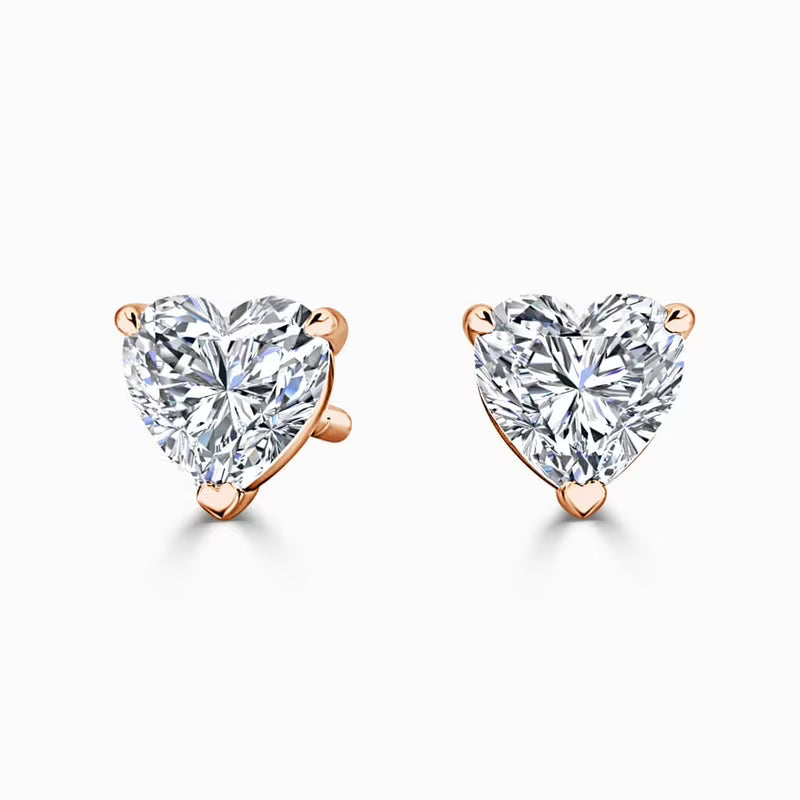 14K Rose Gold Screw Back Moissanite Stud Earrings P80718