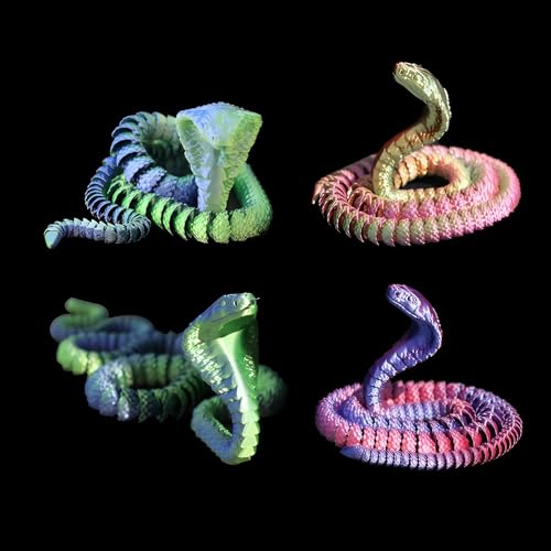 3D Printed Articulated Cobra Fidget Toy (Blue&Green 24in) T50979