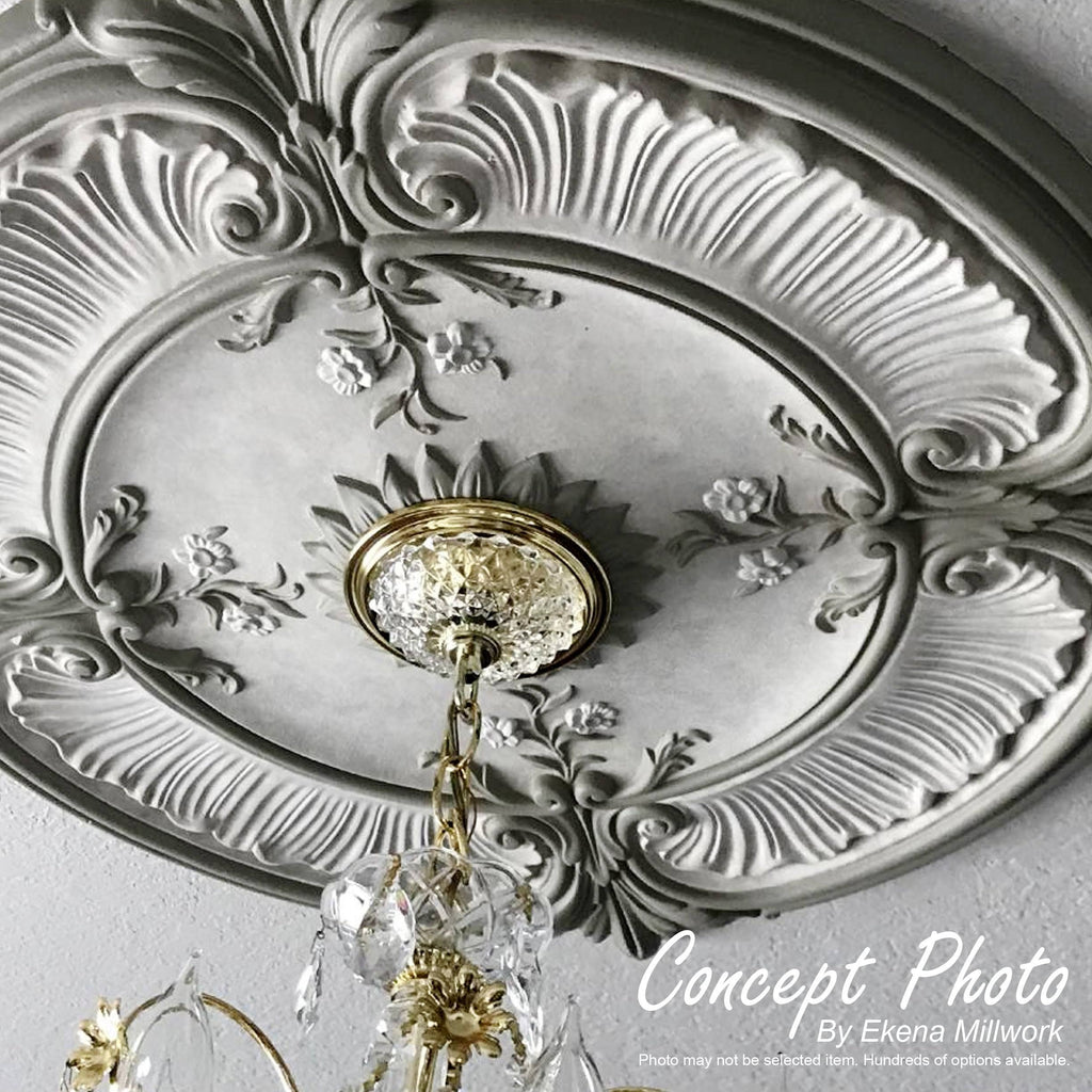 Hand-Painted Green Gold Ceiling Medallion B92586