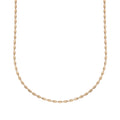 18k Rose Gold Plated Sterling Silver 2mm Rice Chain Necklace, 16” to 24” Z765
