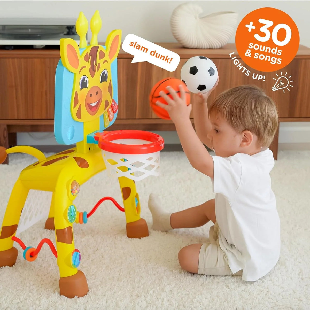 Giraffe Basketball Hoop & Soccer Goal Activity Center V87924