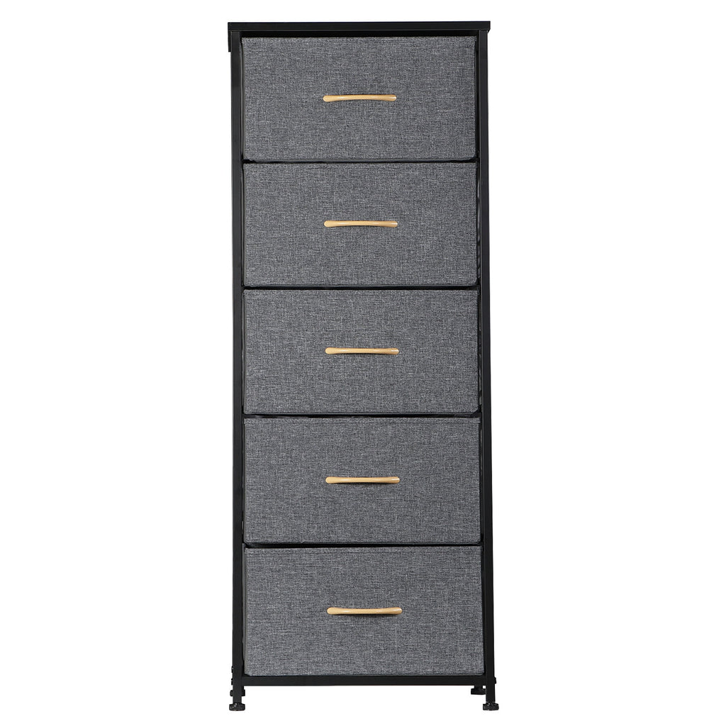 Black Metal Frame 5 Drawer Dresser Storage Tower W702536